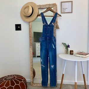 H&M Divided skinny distressed overalls